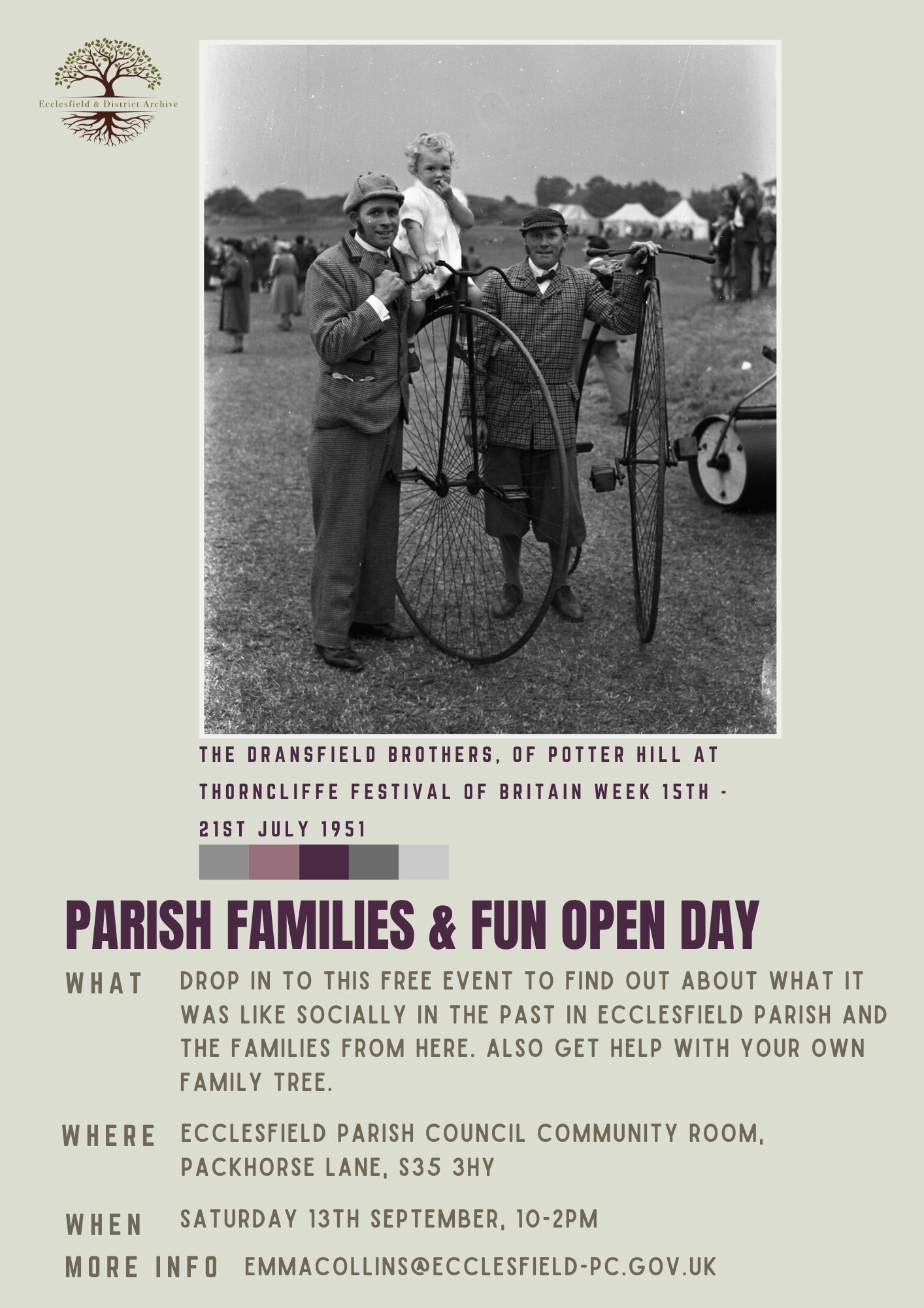 Parish families exhibition poster